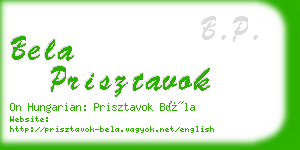 bela prisztavok business card